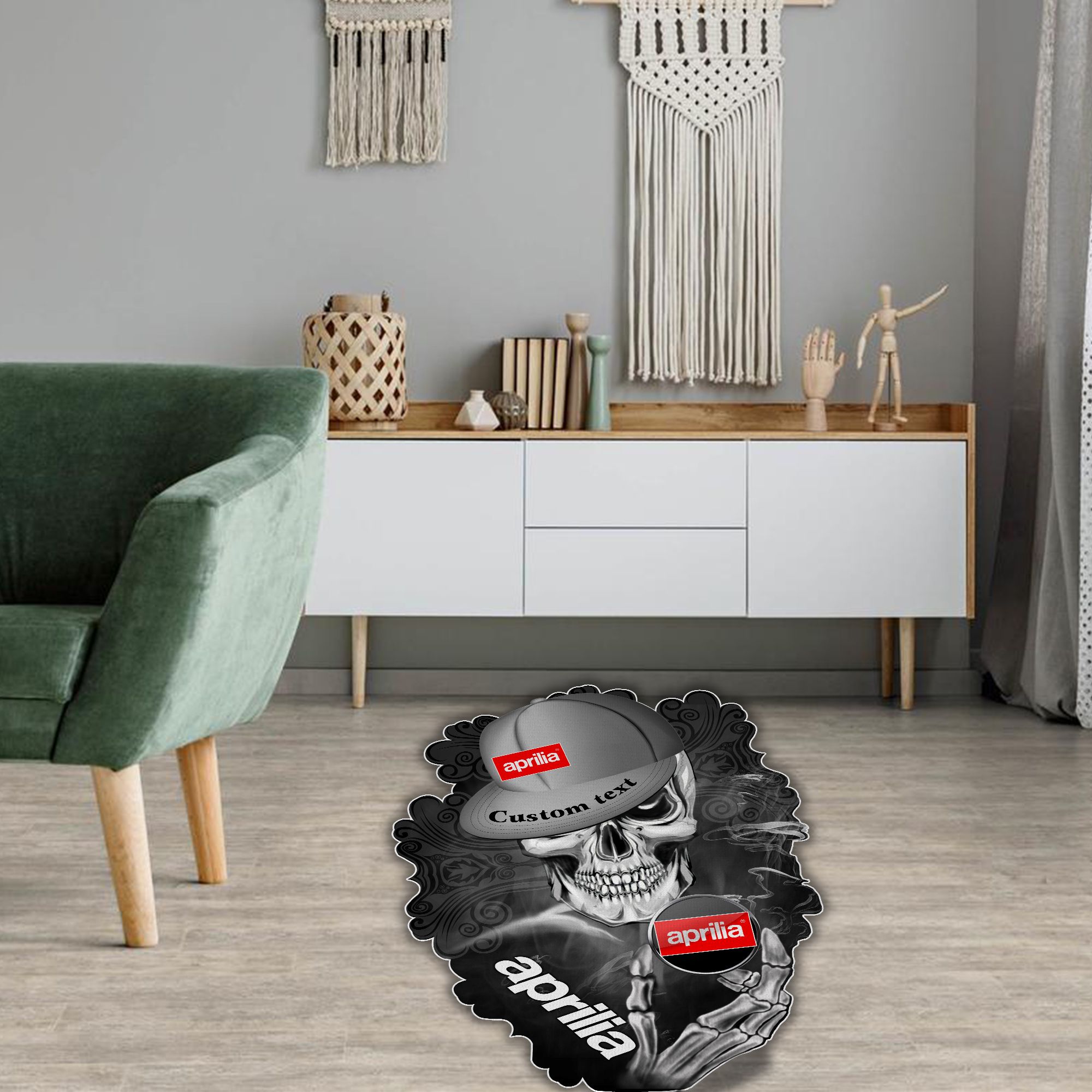 Aprilia Skull Shaped Luxurious Doormat, Rug Home Decor, Custom name - Famjoys Aprilia Skull Shaped Luxurious Doormat, Rug Home Decor, Custom name - Famjoys