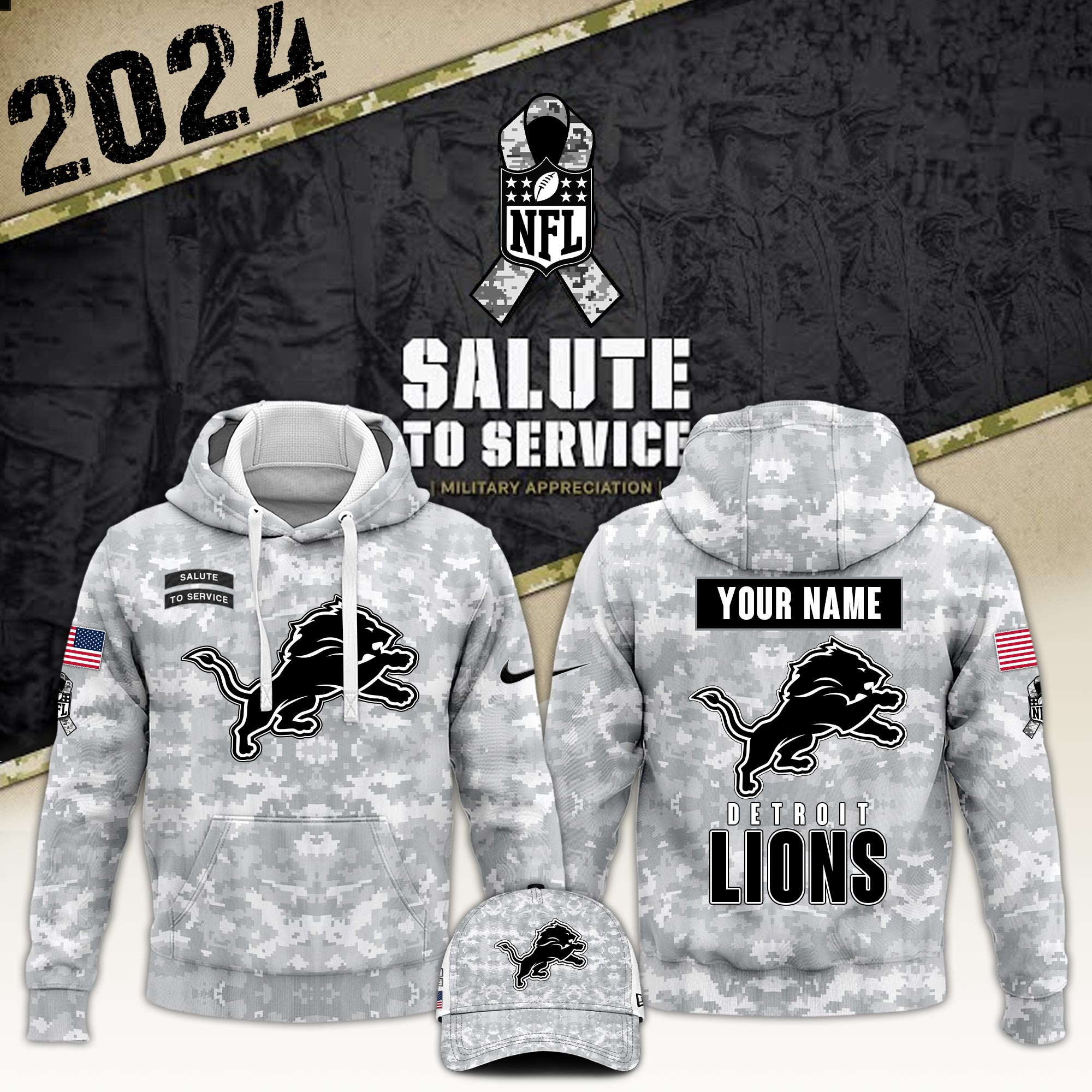 Arctic Camo Detroit Lions Salute to Service Club Hoodie 2024 - Famjoys Arctic Camo Detroit Lions Salute to Service Club Hoodie 2024 - Famjoys