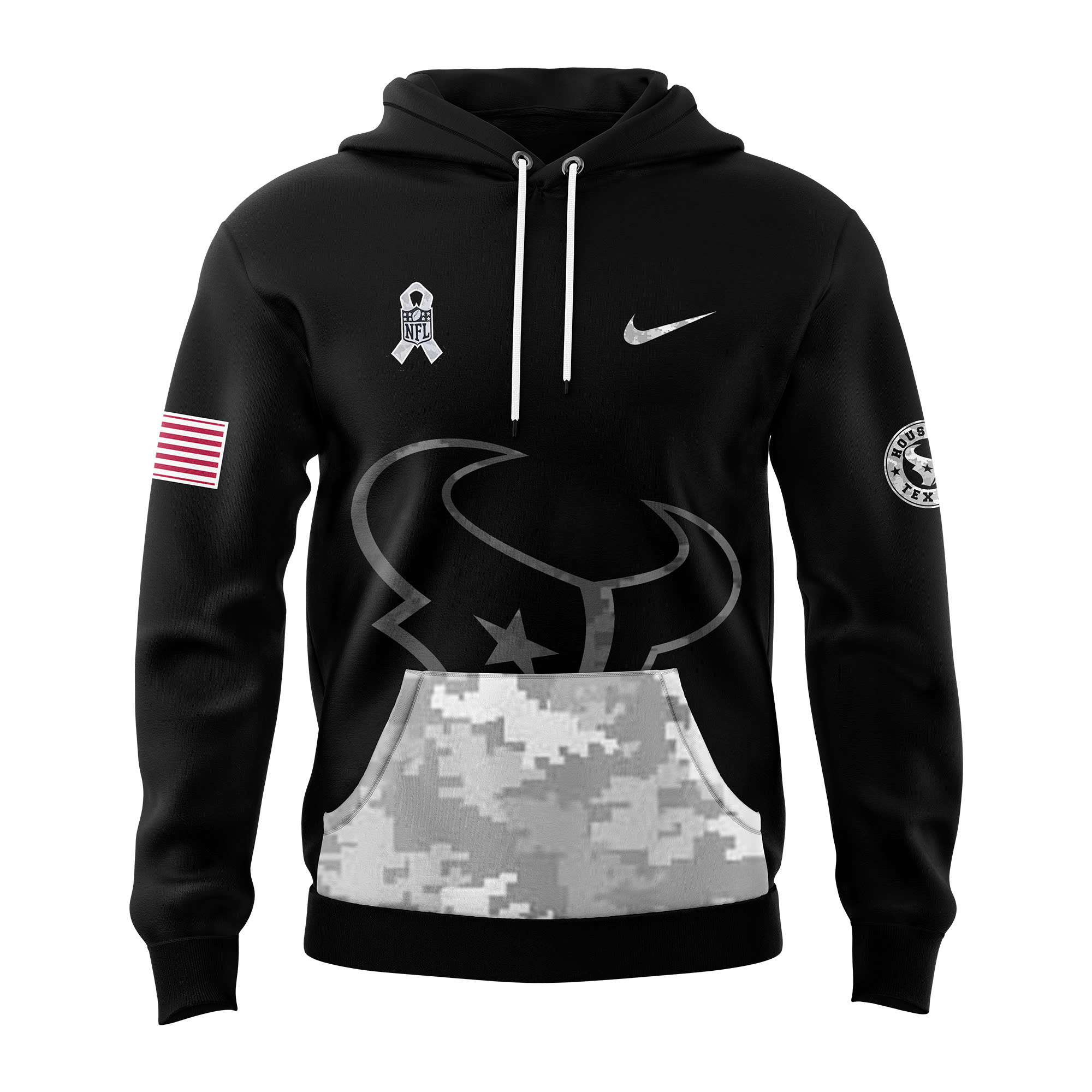Arctic Camo Houston Texans Salute to Service Club Fleece Pullover Hoodie - Famjoys Arctic Camo Houston Texans Salute to Service Club Fleece Pullover Hoodie - Famjoys