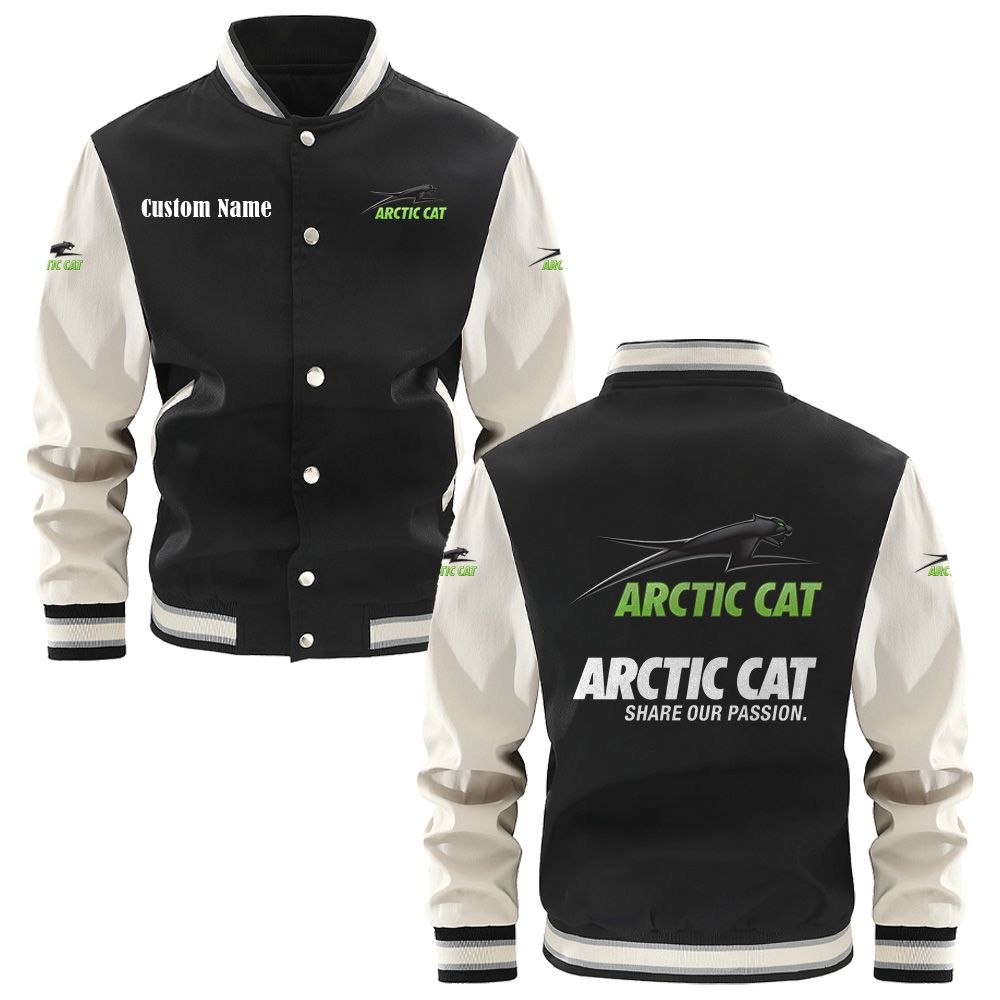 Arctic cat Varsity Jacket, Baseball jacket, Letterman Jacket Customize Name, Multicolor 