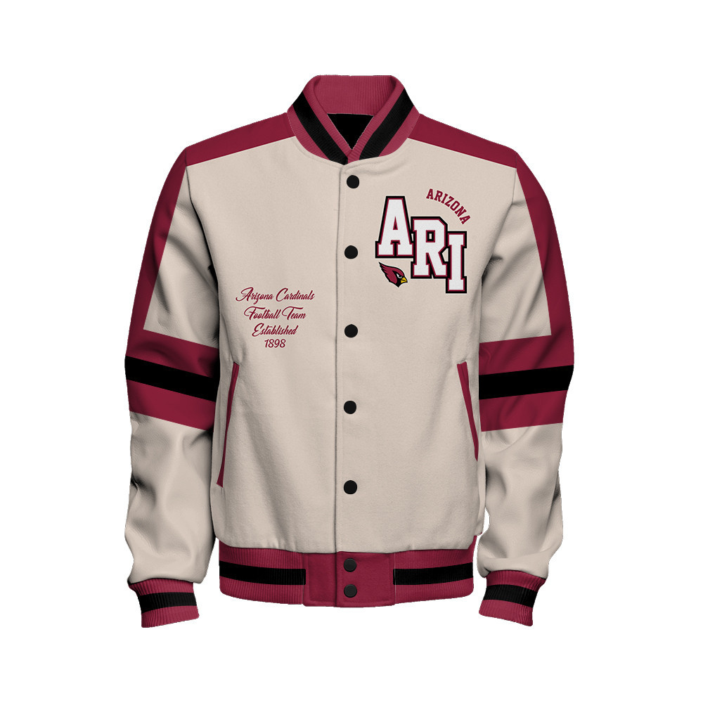 Arizona Cardinals - Feel The Power Unisex Varsity Jacket - Famjoys Arizona Cardinals - Feel The Power Unisex Varsity Jacket - Famjoys