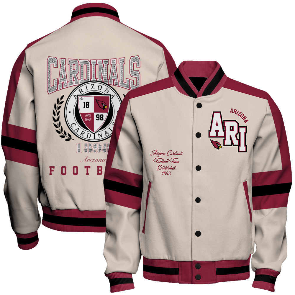 Arizona Cardinals - Feel The Power Unisex Varsity Jacket - Famjoys Arizona Cardinals - Feel The Power Unisex Varsity Jacket - Famjoys