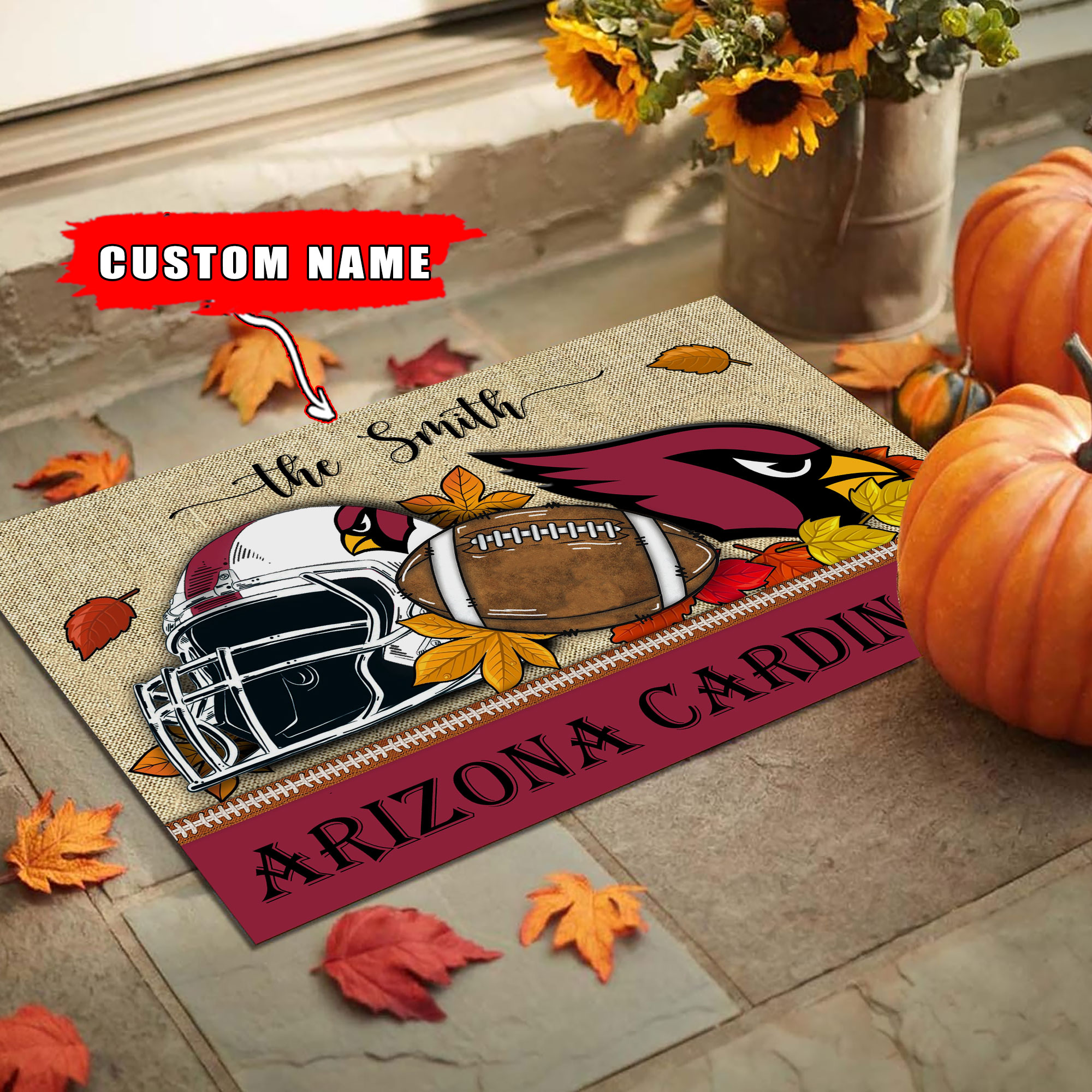 Arizona Cardinals Football Doormat - Famjoys Arizona Cardinals Football Doormat - Famjoys