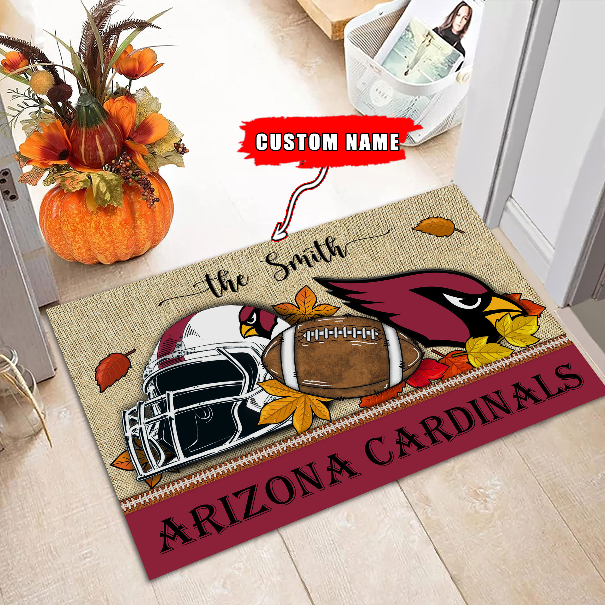 Arizona Cardinals Football Doormat - Famjoys Arizona Cardinals Football Doormat - Famjoys