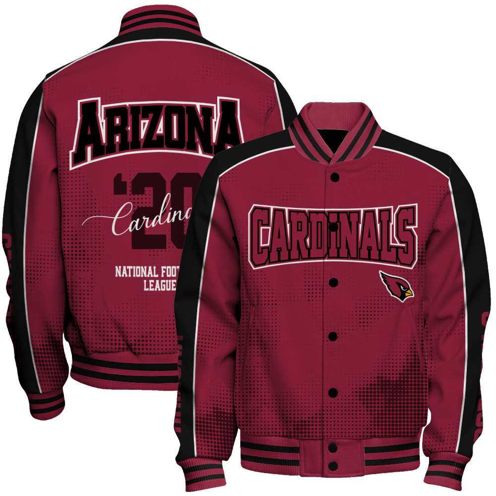 Arizona Cardinals - Heart Beats In Unison Unisex Varsity Jacket - Famjoys Arizona Cardinals - Heart Beats In Unison Unisex Varsity Jacket - Famjoys