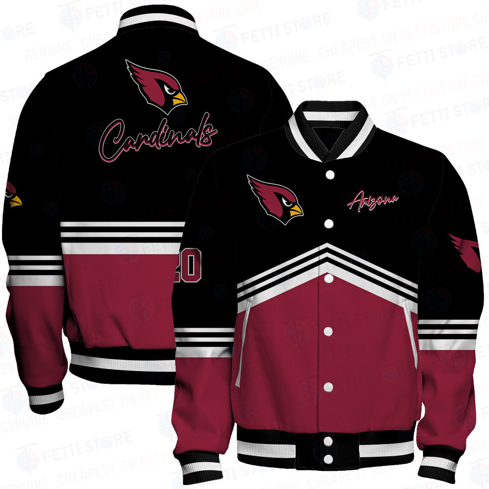 Arizona Cardinals - National Football League AOP Varsity Jacket V4 - Famjoys Arizona Cardinals - National Football League AOP Varsity Jacket V4 - Famjoys
