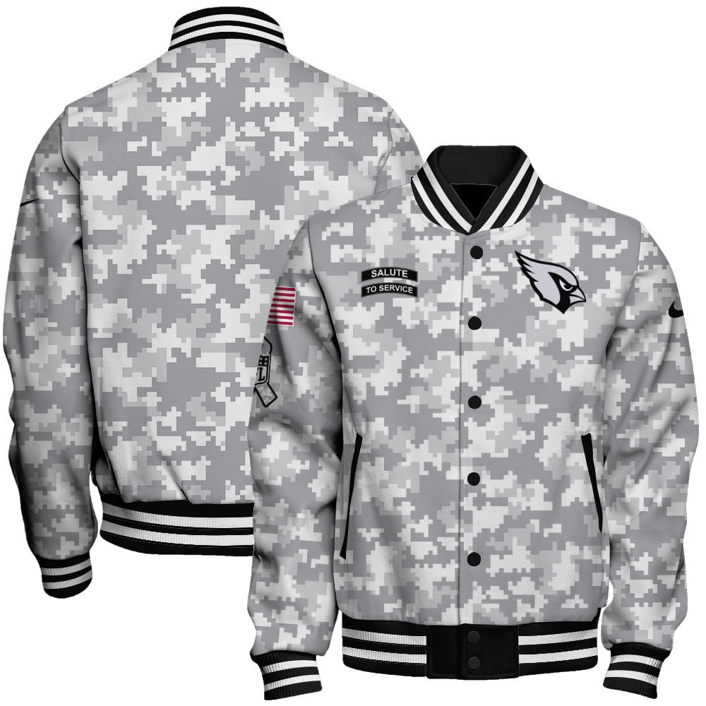 Arizona Cardinals National Football League Arctic Camo Unisex Varsity Jacket - Famjoys Arizona Cardinals National Football League Arctic Camo Unisex Varsity Jacket - Famjoys