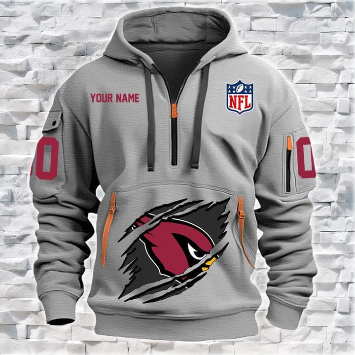 Arizona Cardinals New Personalized Quarter Zip Hoodie AZBTQZH000079 - Famjoys Arizona Cardinals New Personalized Quarter Zip Hoodie AZBTQZH000079 - Famjoys