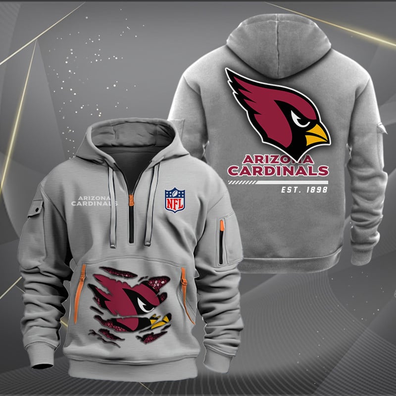 Arizona Cardinals New Personalized Quarter Zip Hoodie AZBTQZH000095 - Famjoys Arizona Cardinals New Personalized Quarter Zip Hoodie AZBTQZH000095 - Famjoys