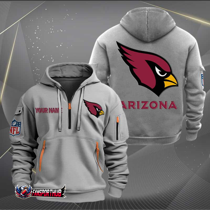 Arizona Cardinals New Personalized Quarter Zip Hoodie AZBTQZH000211 - Famjoys Arizona Cardinals New Personalized Quarter Zip Hoodie AZBTQZH000211 - Famjoys