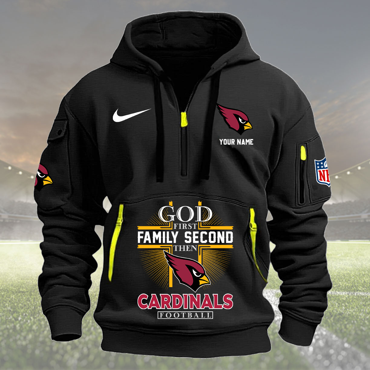 Arizona Cardinals Personalized Quarter Zip Hoodie New Collection AZBTQZH000241 - Famjoys Arizona Cardinals Personalized Quarter Zip Hoodie New Collection AZBTQZH000241 - Famjoys