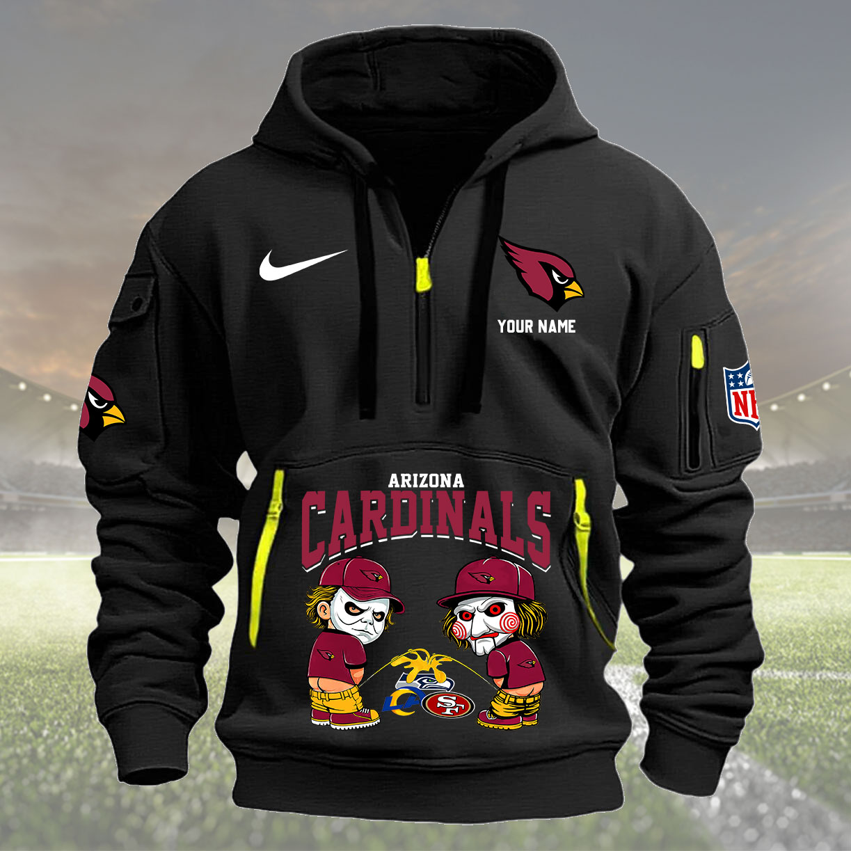 Arizona Cardinals Personalized Quarter Zip Hoodie New Collection AZBTQZH000275 - Famjoys Arizona Cardinals Personalized Quarter Zip Hoodie New Collection AZBTQZH000275 - Famjoys
