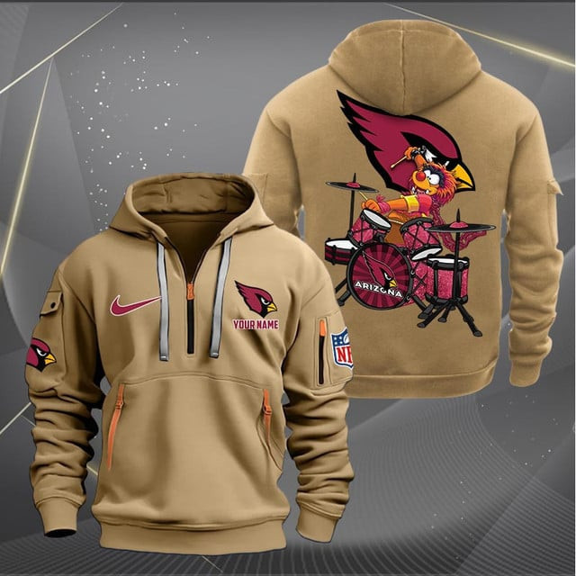 Arizona Cardinals Premium Personalized Quarter Zip Hoodie AZBTCQZH000001 - Famjoys Arizona Cardinals Premium Personalized Quarter Zip Hoodie AZBTCQZH000001 - Famjoys