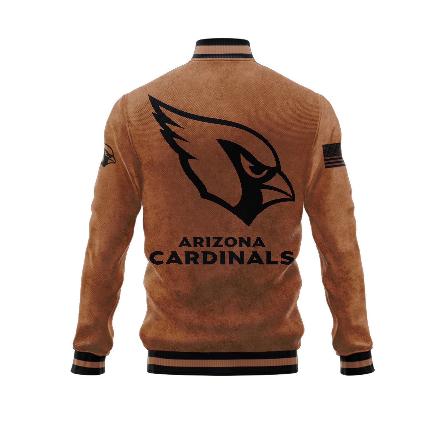 Arizona Cardinals Salute To Service Club Baseball Jacket Varsity Jacket - Brown - Famjoys Arizona Cardinals Salute To Service Club Baseball Jacket Varsity Jacket - Brown - Famjoys