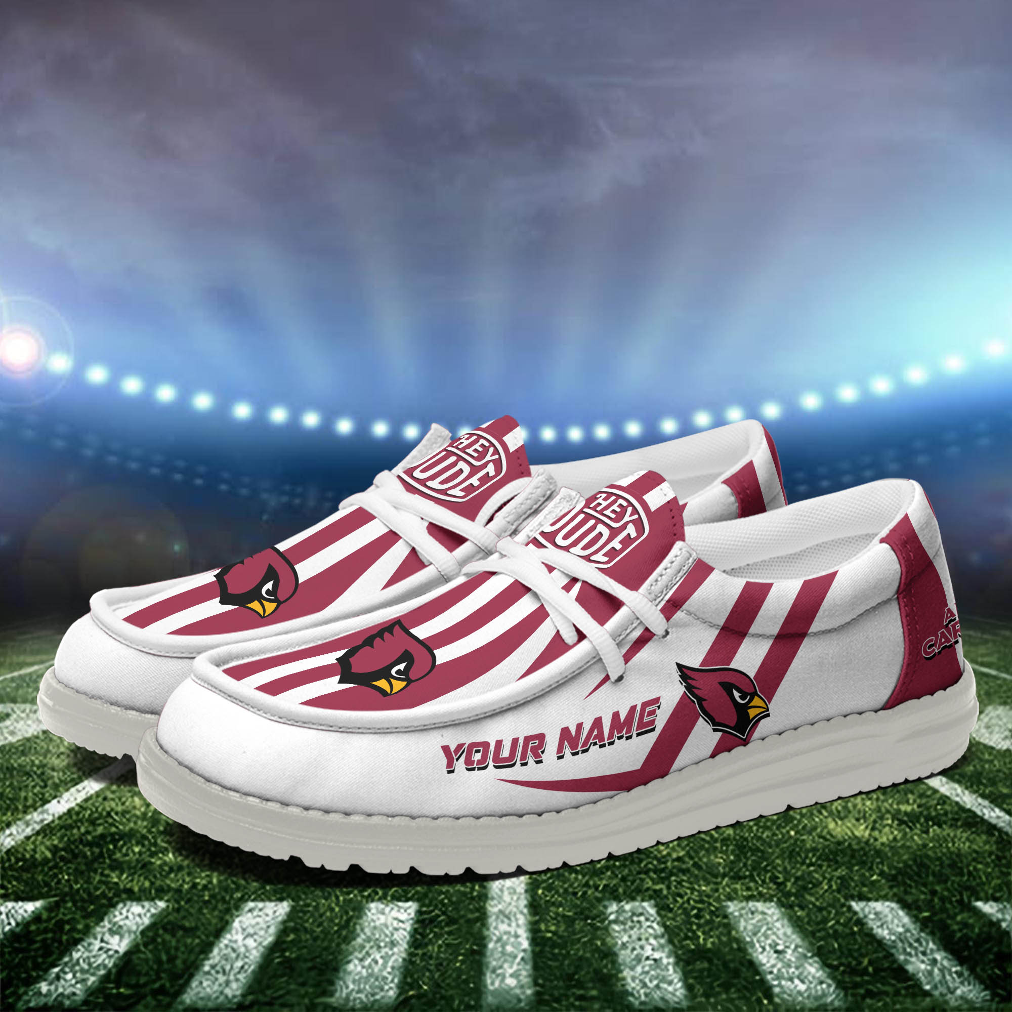 Arizona Cardinals Team White Canvas Loafer Shoes Personalized Your Name - Famjoys Arizona Cardinals Team White Canvas Loafer Shoes Personalized Your Name - Famjoys
