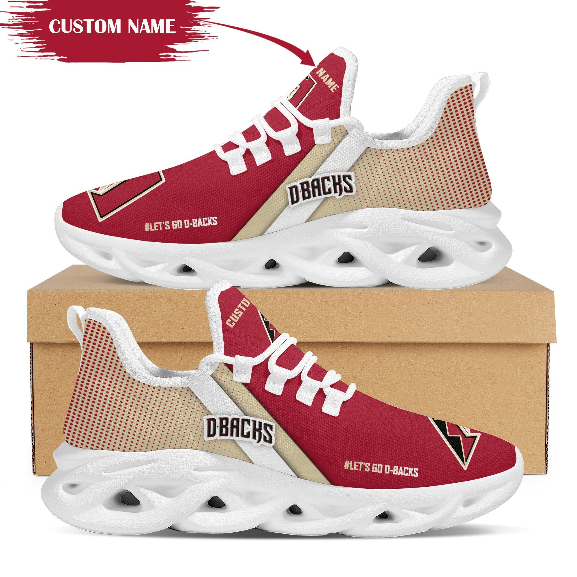 Arizona Diamondbacks Custom Personalized Max Soul Sneakers Shoes - Famjoys Arizona Diamondbacks Custom Personalized Max Soul Sneakers Shoes - Famjoys