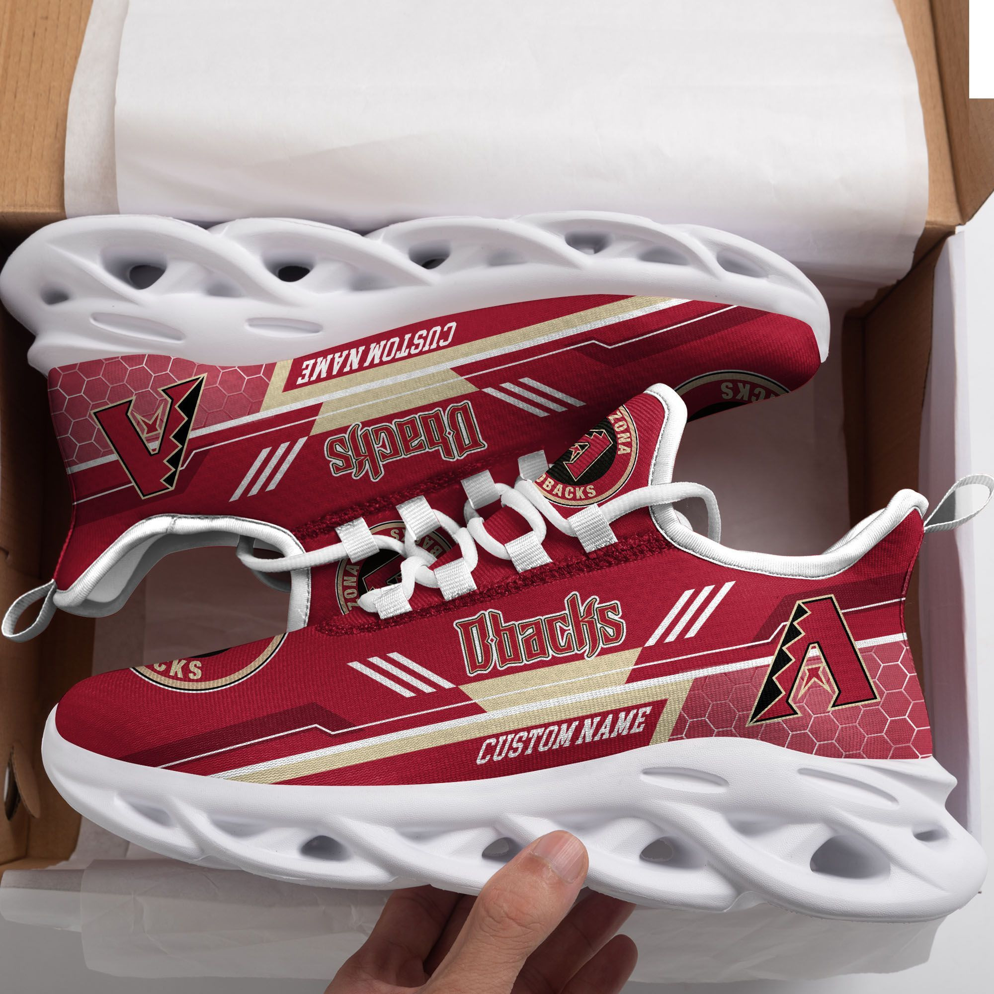 Arizona Diamondbacks Custom Personalized Max Soul Sneakers Shoes - Famjoys Arizona Diamondbacks Custom Personalized Max Soul Sneakers Shoes - Famjoys