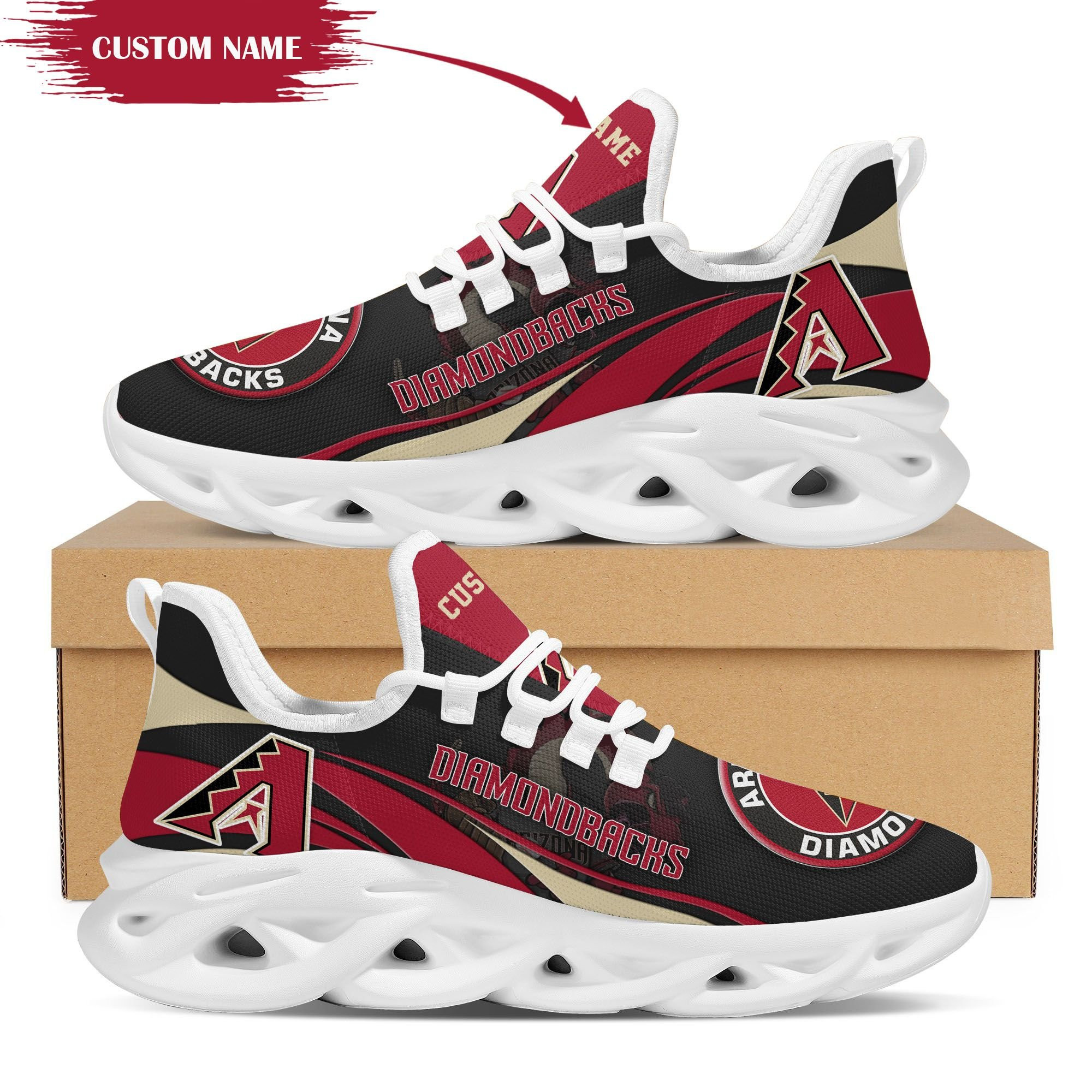 Arizona Diamondbacks Mascot Custom Name Personalized Max Soul Sneakers