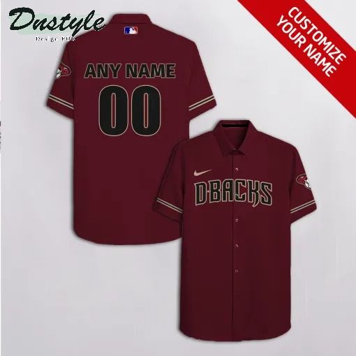 Arizona Diamondbacks Personalized Name And Number Brown Hawaiian Shirt - Famjoys Arizona Diamondbacks Personalized Name And Number Brown Hawaiian Shirt - Famjoys