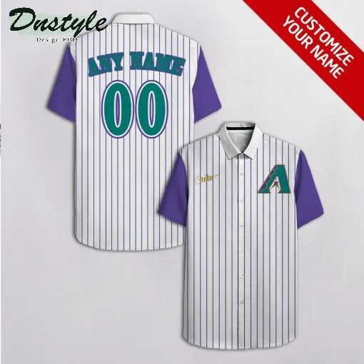 Arizona Diamondbacks Personalized Name And Number White Hawaiian Shirt - Famjoys Arizona Diamondbacks Personalized Name And Number White Hawaiian Shirt - Famjoys