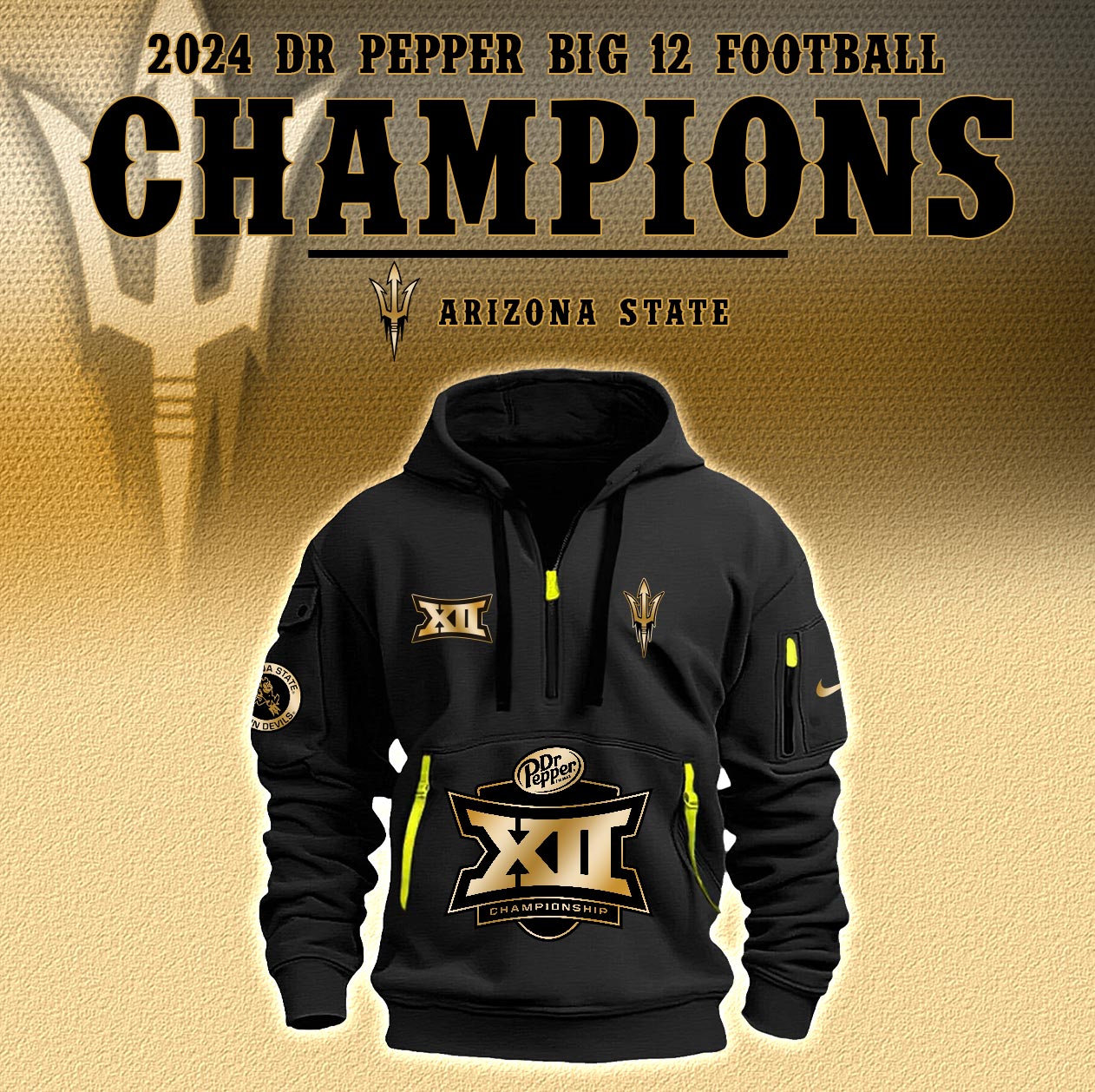 Arizona State Football Champions Big 12 New Hoodie V2 - Famjoys Arizona State Football Champions Big 12 New Hoodie V2 - Famjoys