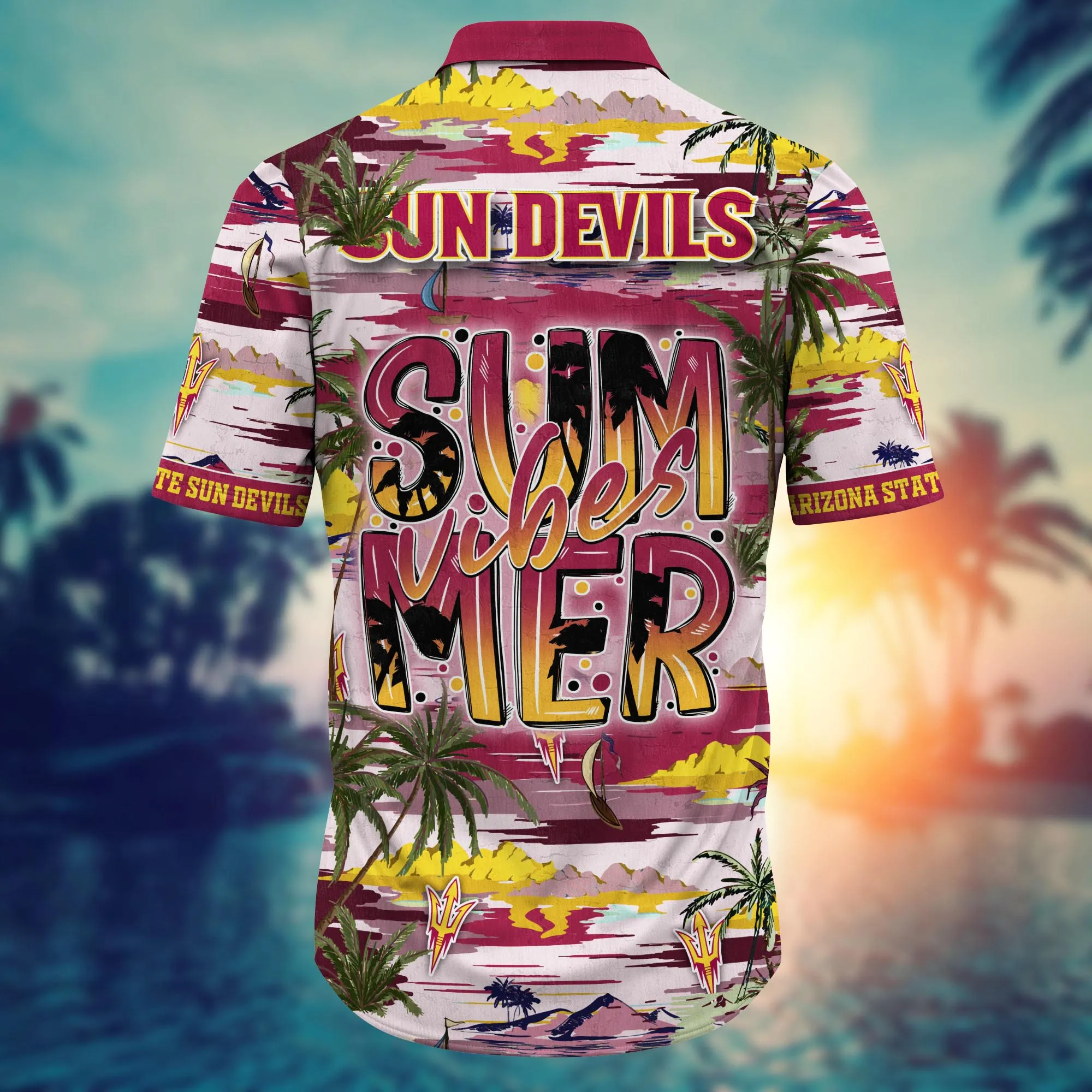 Arizona State Sun Devils Flower Hawaiian Shirt - Famjoys Arizona State Sun Devils Flower Hawaiian Shirt - Famjoys