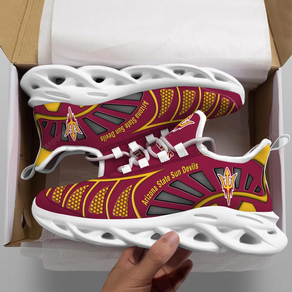 Arizona State Sun Devils Max Soul Clunky, Black And White Running Shoes - Famjoys Arizona State Sun Devils Max Soul Clunky, Black And White Running Shoes - Famjoys