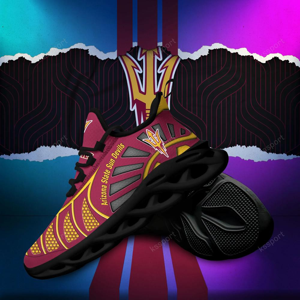 Arizona State Sun Devils Max Soul Clunky, Black And White Running Shoes - Famjoys Arizona State Sun Devils Max Soul Clunky, Black And White Running Shoes - Famjoys