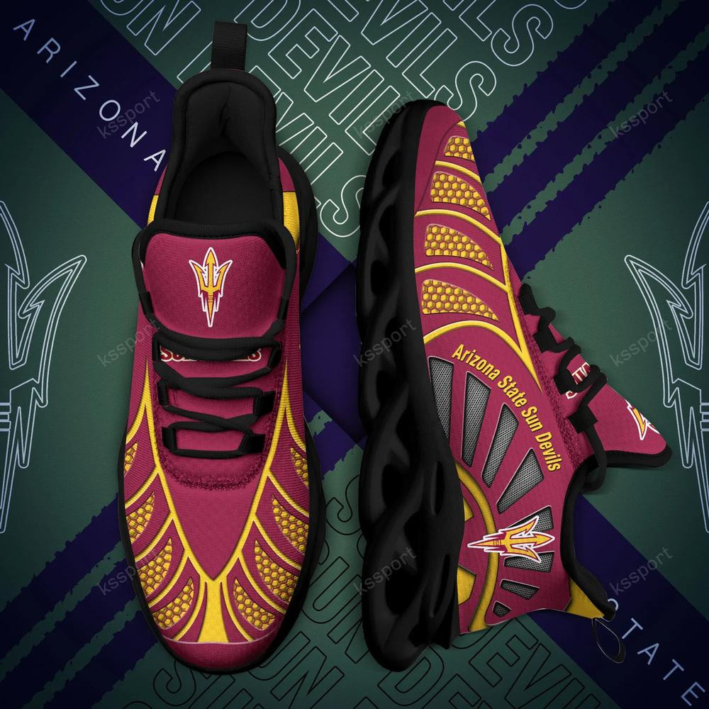 Arizona State Sun Devils Max Soul Clunky, Black And White Running Shoes - Famjoys Arizona State Sun Devils Max Soul Clunky, Black And White Running Shoes - Famjoys