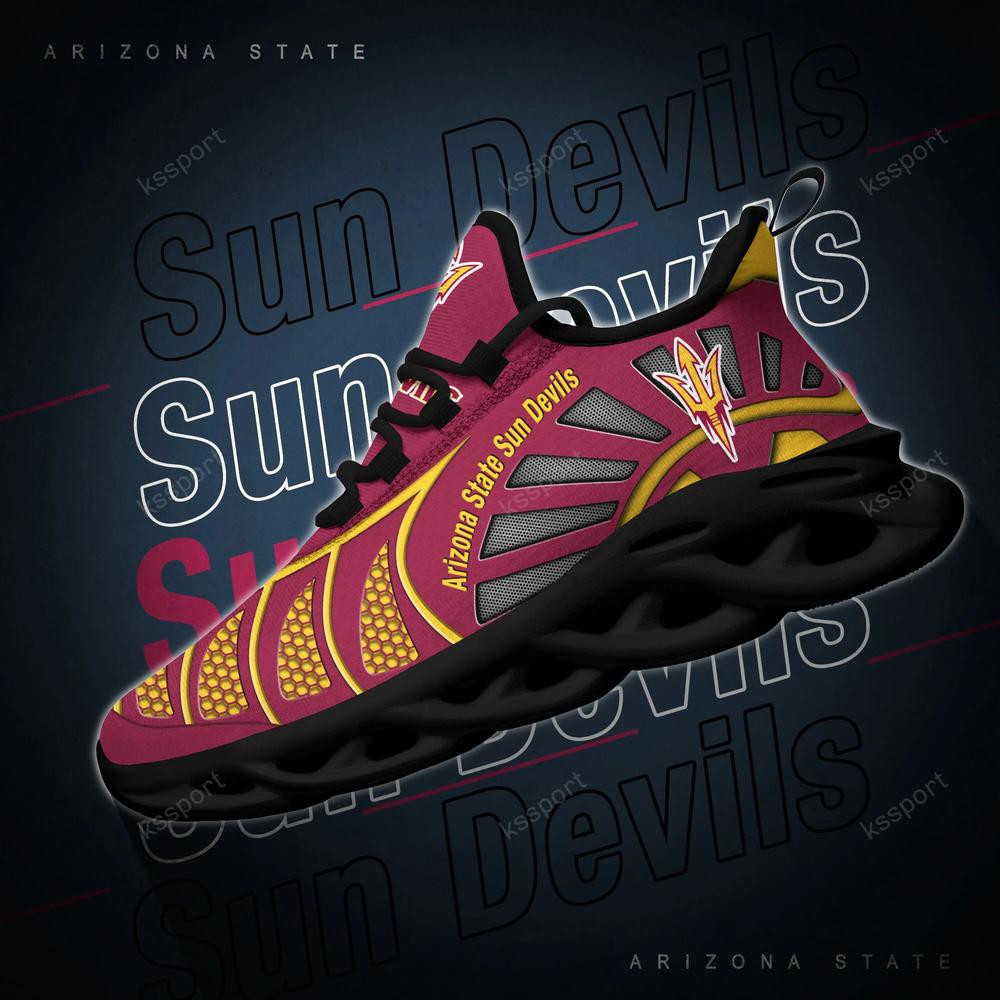 Arizona State Sun Devils Max Soul Clunky, Black And White Running Shoes - Famjoys Arizona State Sun Devils Max Soul Clunky, Black And White Running Shoes - Famjoys