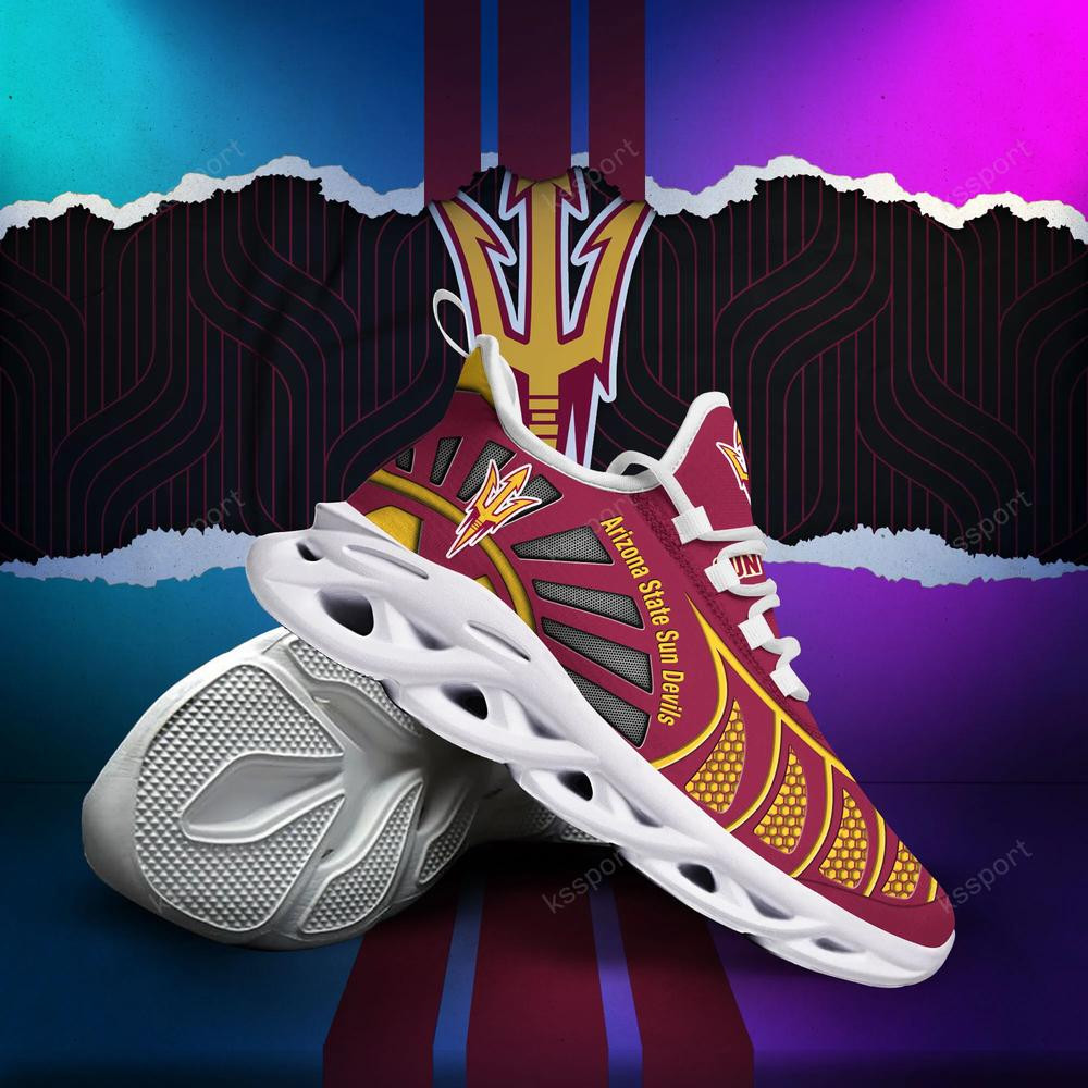Arizona State Sun Devils Max Soul Clunky, Black And White Running Shoes - Famjoys Arizona State Sun Devils Max Soul Clunky, Black And White Running Shoes - Famjoys