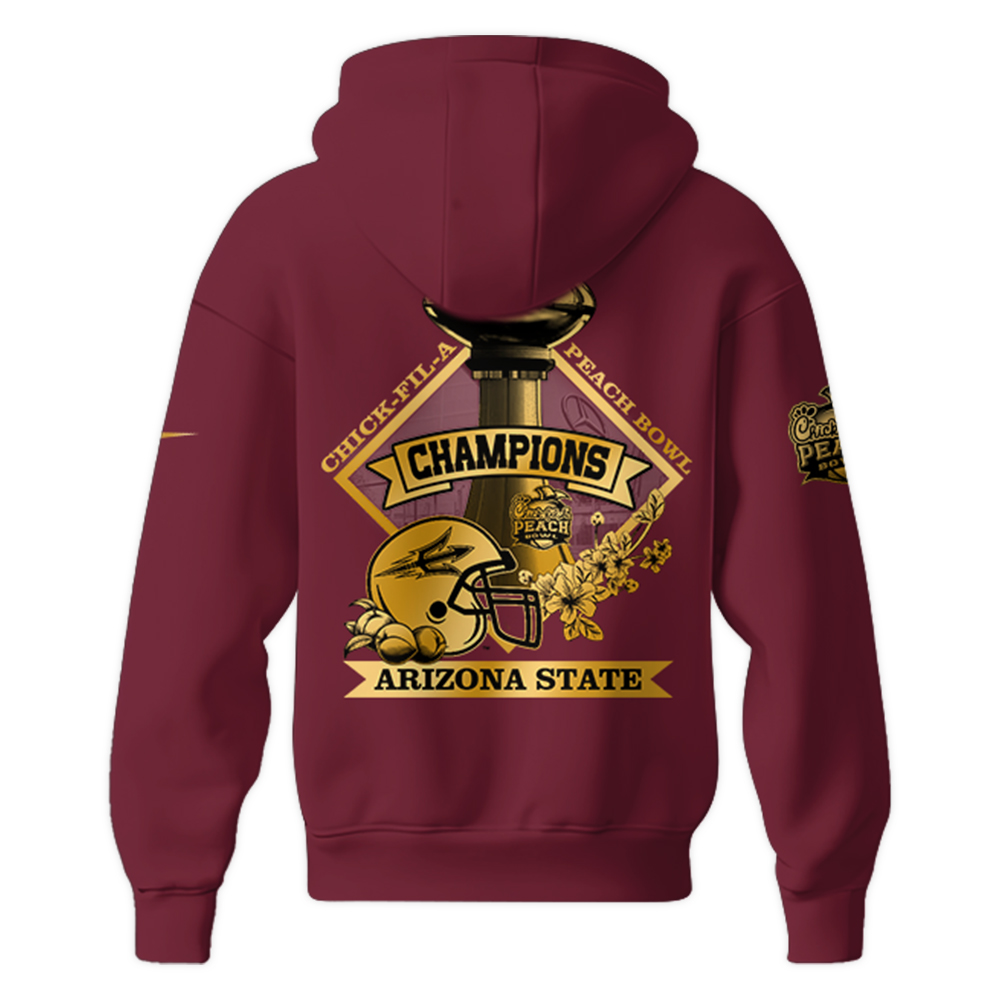 Arizona State Sun Devils x Peach Bowl Champions Zip Hoodie v2 - Famjoys Arizona State Sun Devils x Peach Bowl Champions Zip Hoodie v2 - Famjoys