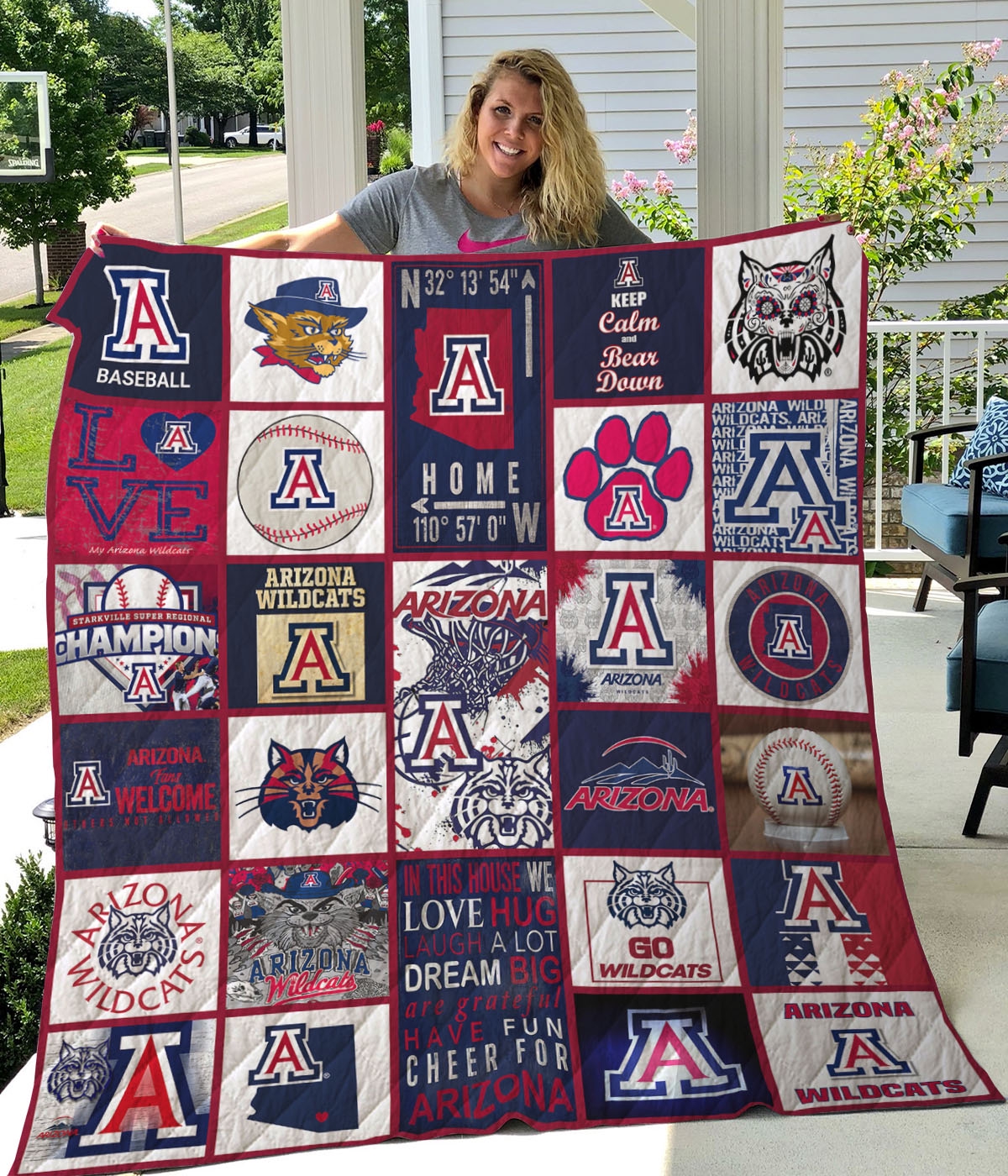 Arizona Wildcats Quilt Blanket #610 - Famjoys Arizona Wildcats Quilt Blanket #610 - Famjoys