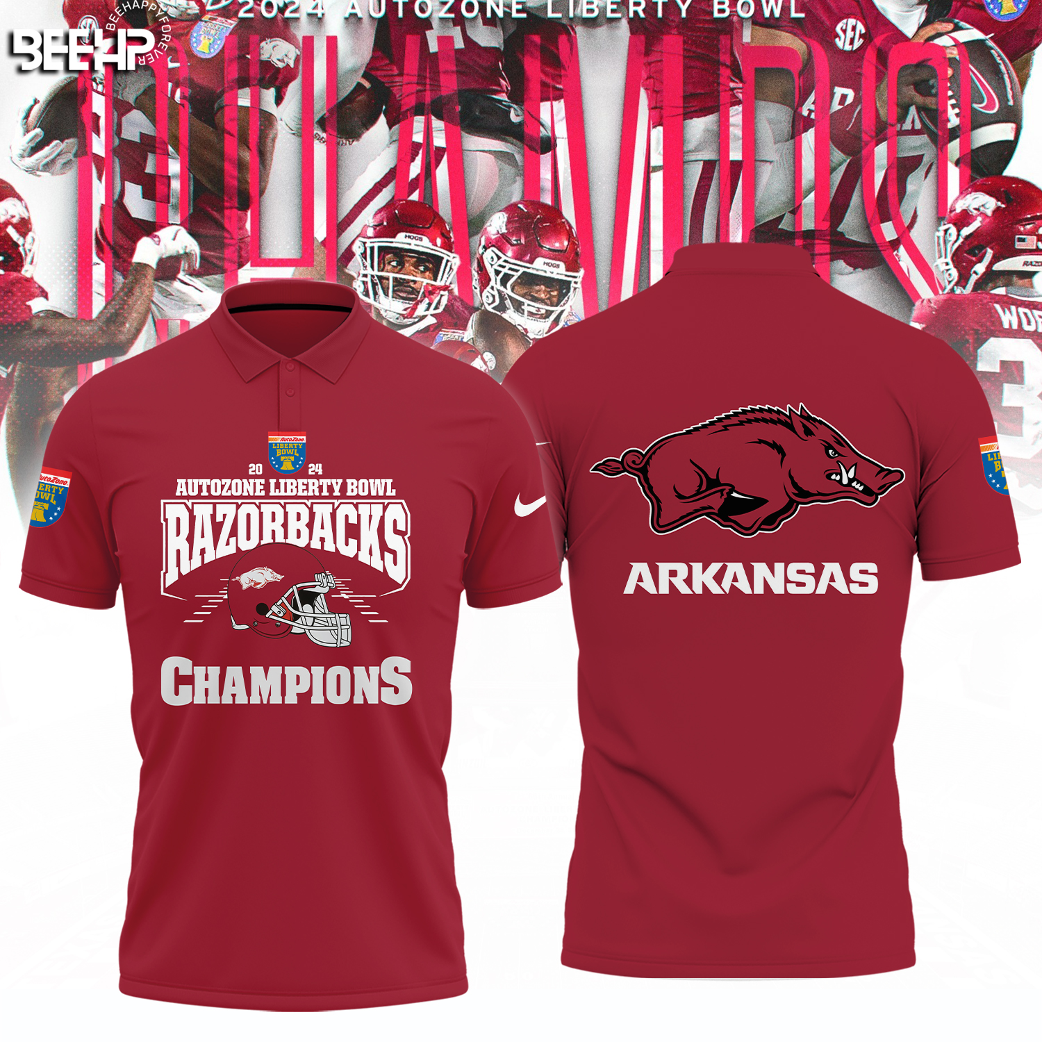 Arkansas Razorback Autozone Liberty Bowl Champions Shirt - Famjoys Arkansas Razorback Autozone Liberty Bowl Champions Shirt - Famjoys