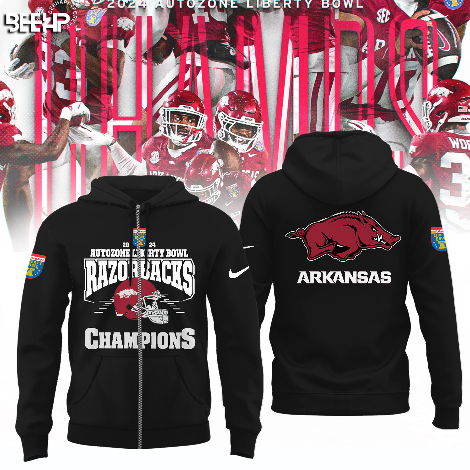 Arkansas Razorback Autozone Liberty Bowl Champions Shirt - Famjoys Arkansas Razorback Autozone Liberty Bowl Champions Shirt - Famjoys