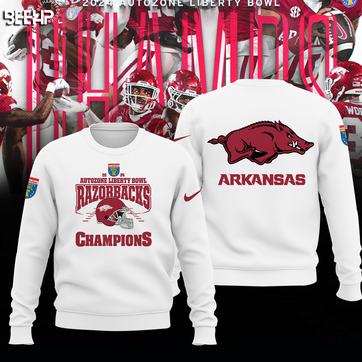 Arkansas Razorback Autozone Liberty Bowl Champions Shirt - Famjoys Arkansas Razorback Autozone Liberty Bowl Champions Shirt - Famjoys