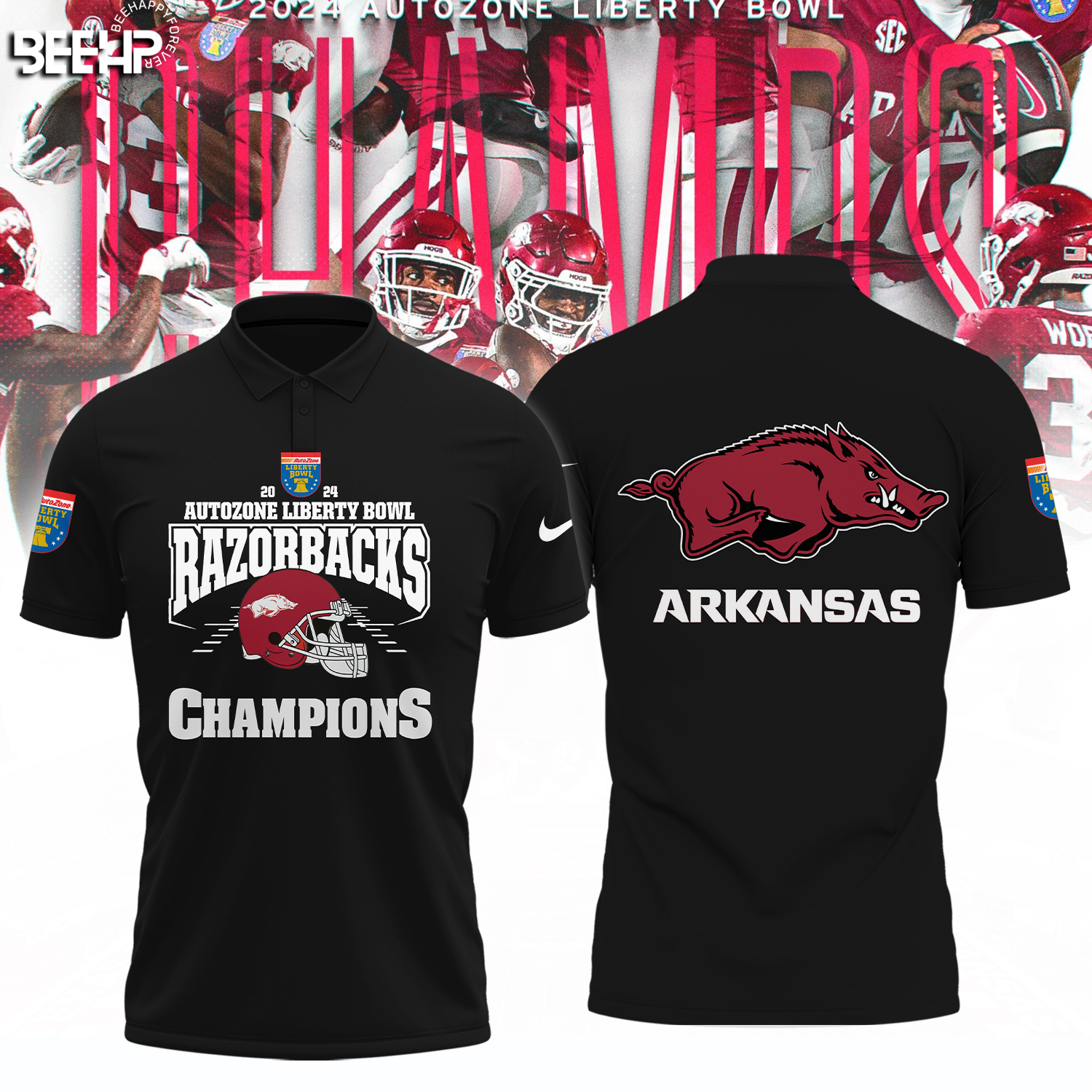 Arkansas Razorback Autozone Liberty Bowl Champions Shirt - Famjoys Arkansas Razorback Autozone Liberty Bowl Champions Shirt - Famjoys
