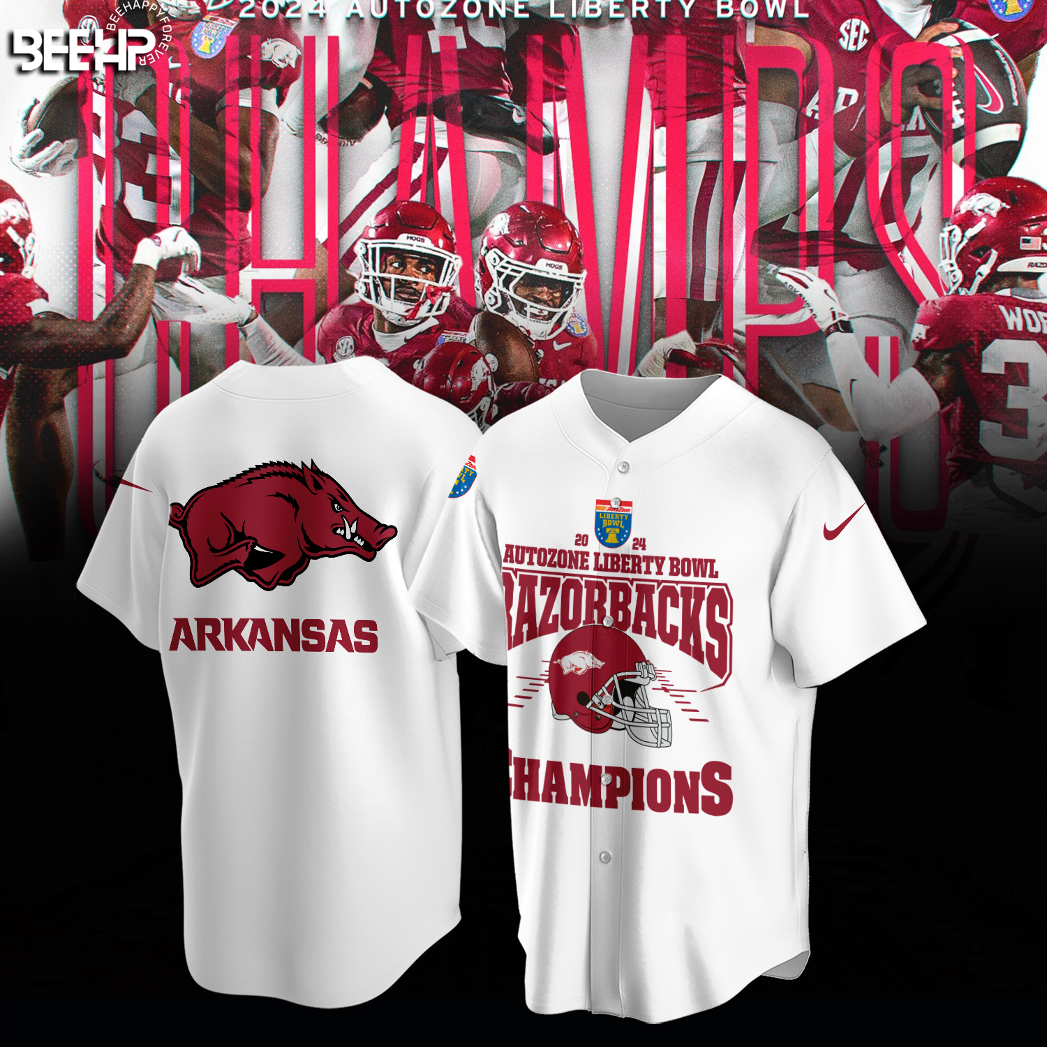 Arkansas Razorback Autozone Liberty Bowl Champions Shirt - Famjoys Arkansas Razorback Autozone Liberty Bowl Champions Shirt - Famjoys