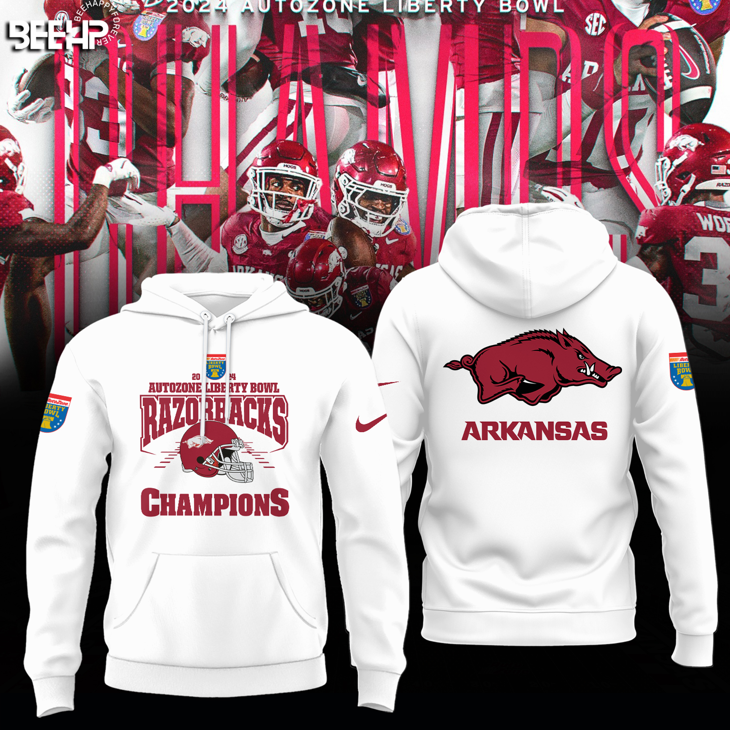 Arkansas Razorback Autozone Liberty Bowl Champions Shirt - Famjoys Arkansas Razorback Autozone Liberty Bowl Champions Shirt - Famjoys