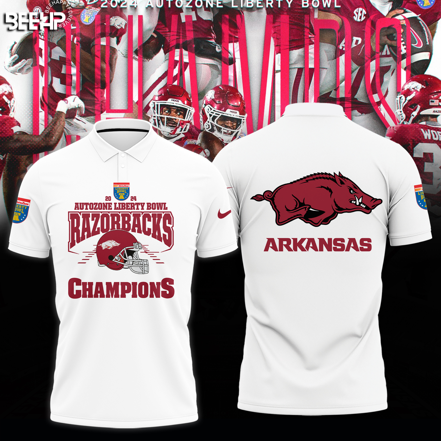 Arkansas Razorback Autozone Liberty Bowl Champions Shirt - Famjoys Arkansas Razorback Autozone Liberty Bowl Champions Shirt - Famjoys