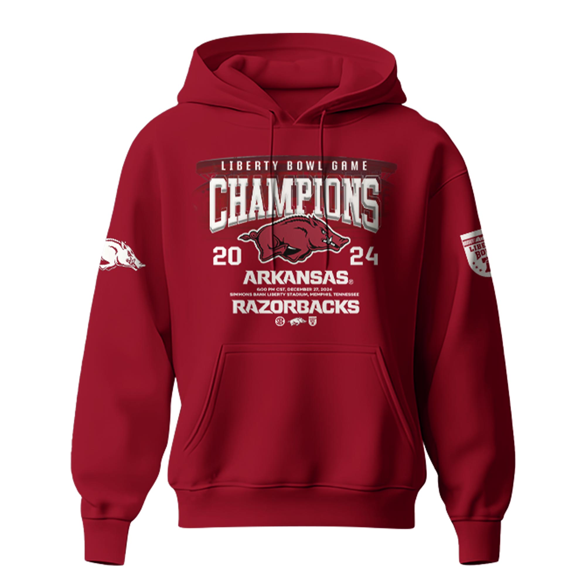 Arkansas Razorback Bowl Champion Hoodie Ver 2 Red - Famjoys Arkansas Razorback Bowl Champion Hoodie Ver 2 Red - Famjoys