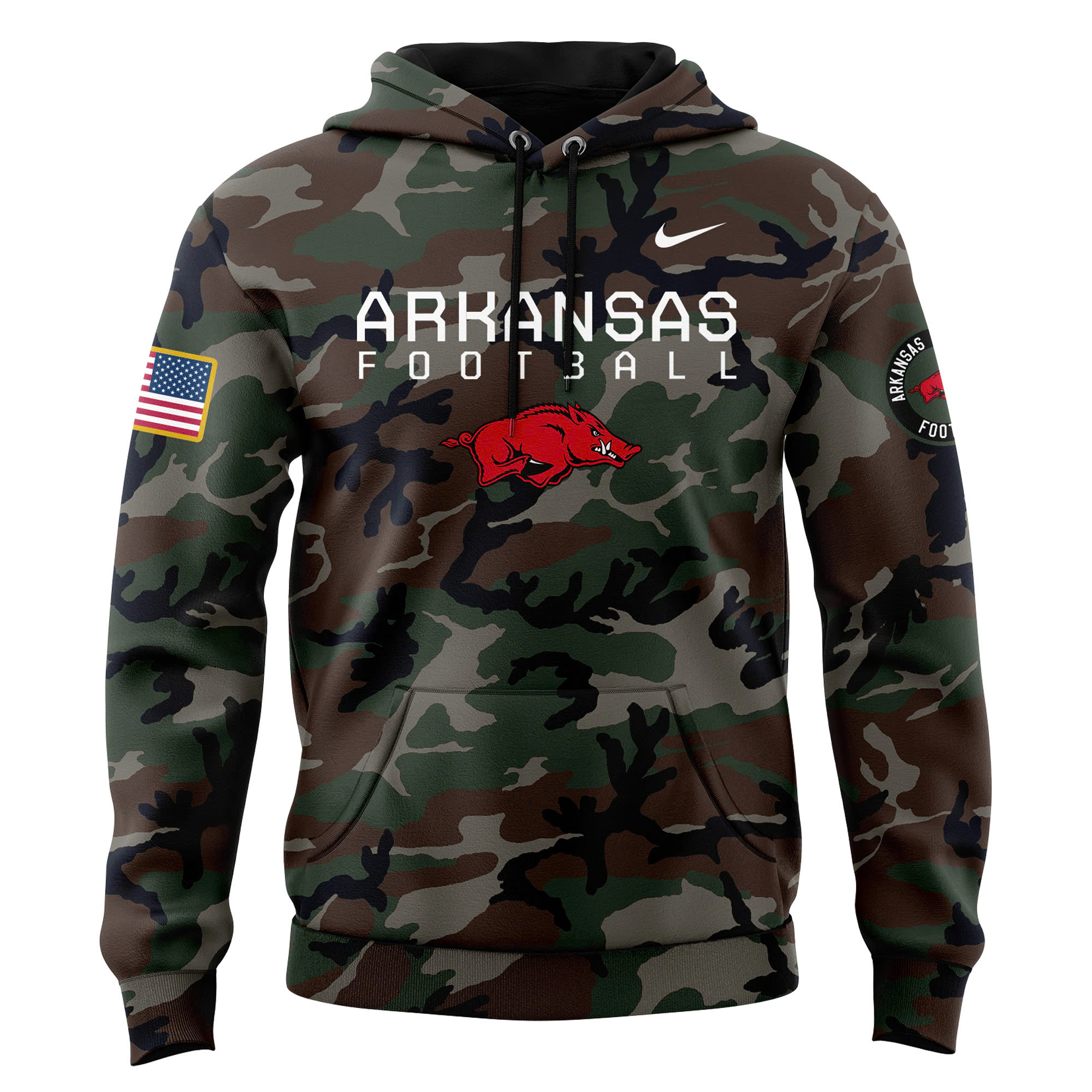 Arkansas Razorback Football Arctic Camo Salute to Service Club Fleece Pullover Hoodie - Famjoys Arkansas Razorback Football Arctic Camo Salute to Service Club Fleece Pullover Hoodie - Famjoys