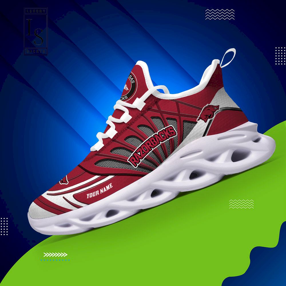 Arkansas Razorbacks Custom Name Max Soul Shoes - Famjoys Arkansas Razorbacks Custom Name Max Soul Shoes - Famjoys