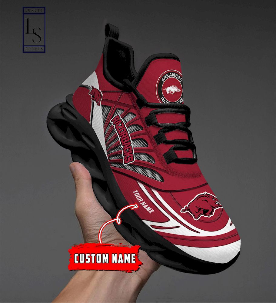 Arkansas Razorbacks Custom Name Max Soul Shoes - Famjoys Arkansas Razorbacks Custom Name Max Soul Shoes - Famjoys