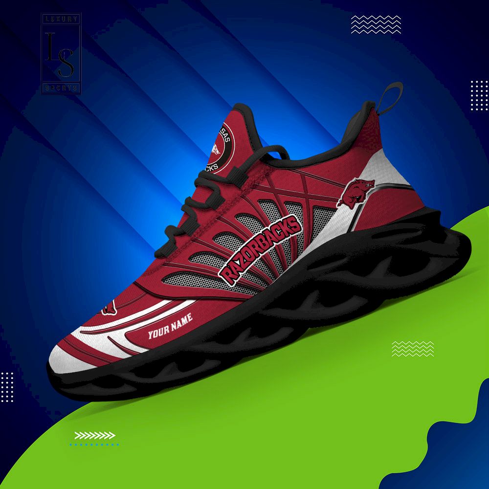 Arkansas Razorbacks Custom Name Max Soul Shoes - Famjoys Arkansas Razorbacks Custom Name Max Soul Shoes - Famjoys