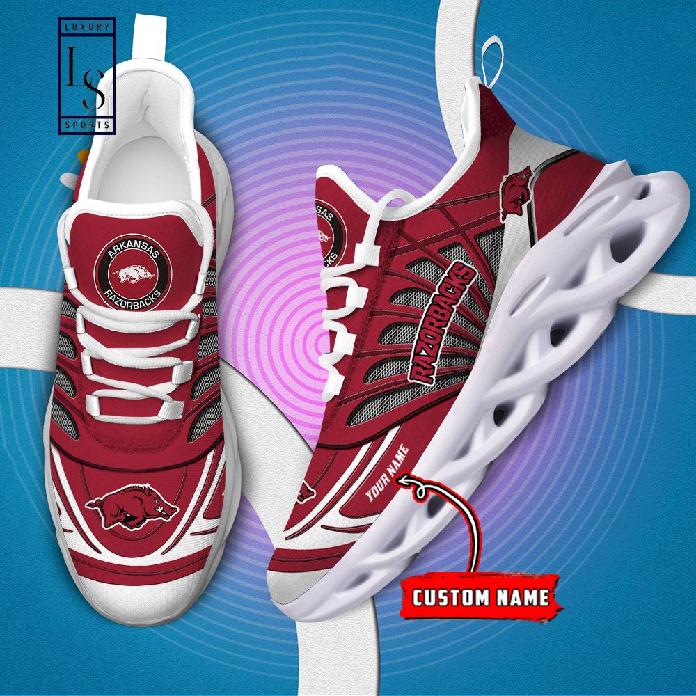 Arkansas Razorbacks Custom Name Max Soul Shoes - Famjoys Arkansas Razorbacks Custom Name Max Soul Shoes - Famjoys