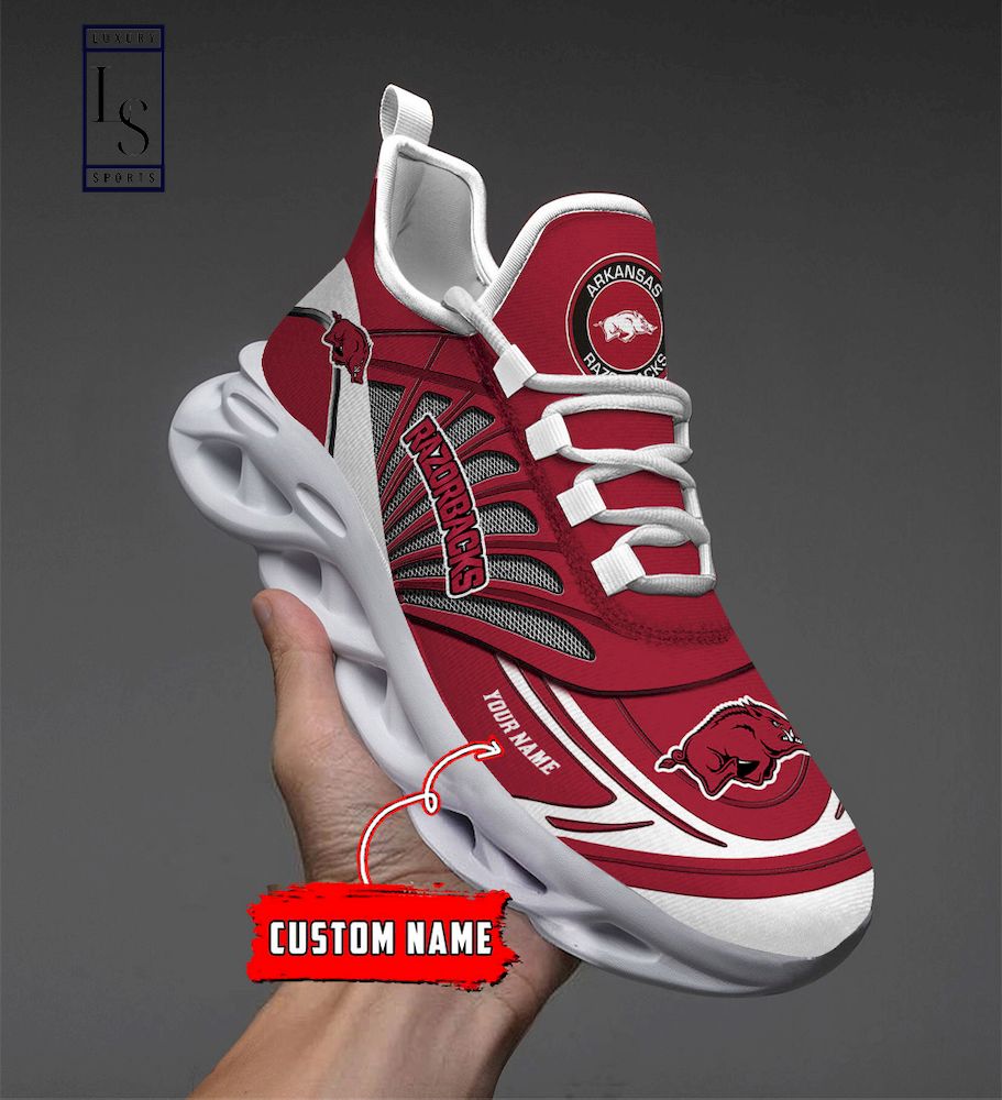 Arkansas Razorbacks Custom Name Max Soul Shoes - Famjoys Arkansas Razorbacks Custom Name Max Soul Shoes - Famjoys