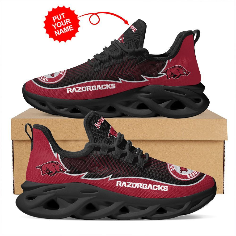 Arkansas Razorbacks Custom Name Personalized Max Soul Sneakers Shoes - Famjoys