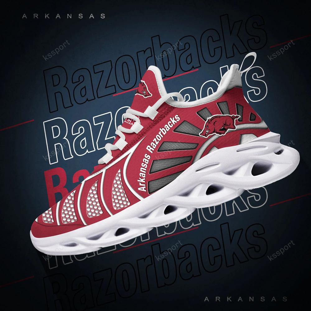 Arkansas Razorbacks Max Soul Clunky, Black And White Running Shoes - Famjoys Arkansas Razorbacks Max Soul Clunky, Black And White Running Shoes - Famjoys