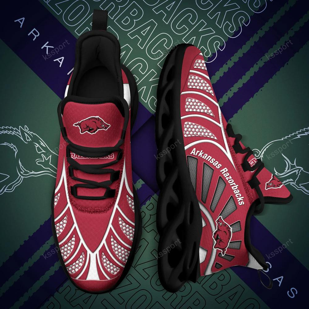 Arkansas Razorbacks Max Soul Clunky, Black And White Running Shoes - Famjoys Arkansas Razorbacks Max Soul Clunky, Black And White Running Shoes - Famjoys